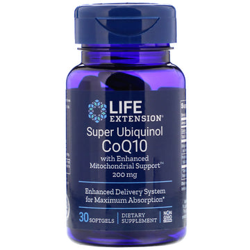 Life Extension, Super Ubiquinol CoQ10 with Enhanced Mitochondrial Support, 200 mg, 30 Softgels