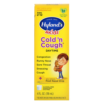 Hyland's, 4 Kids, Cold 'n Cough, Daytime, Ages 2-12, 4 fl oz (118 ml)