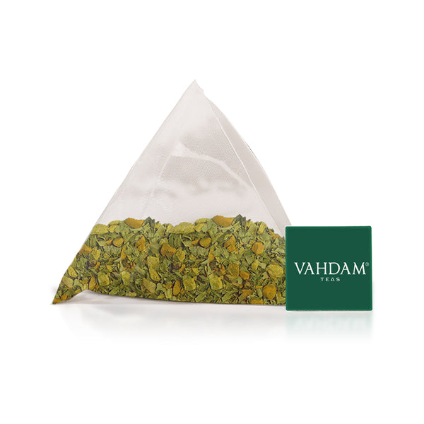 Vahdam Teas, Herbal Tea, Turmeric Moringa, Caffeine Free, 15 Infusion Bags, 1.06 oz (30 g) - The Supplement Shop
