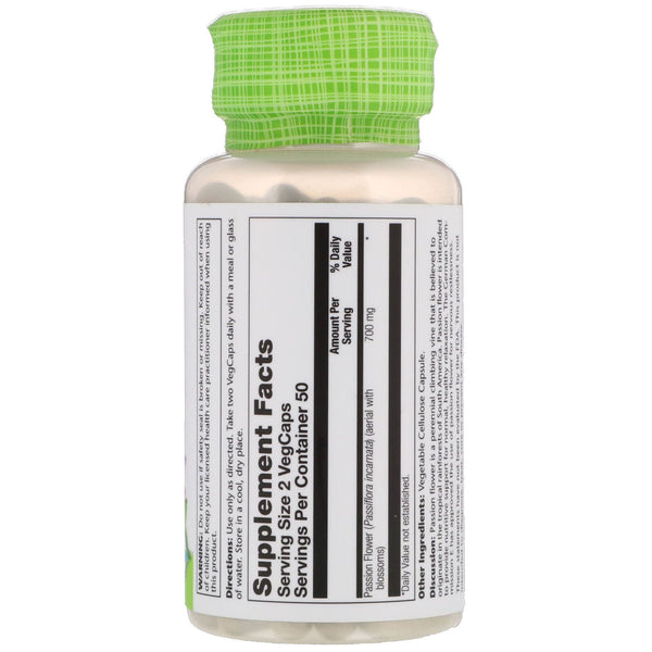 Solaray, Passion Flower, 350 mg, 100 VegCaps - The Supplement Shop
