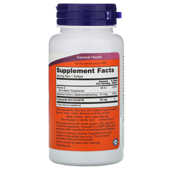 Now Foods, CoQ10, 50 mg, 100 Softgels - The Supplement Shop