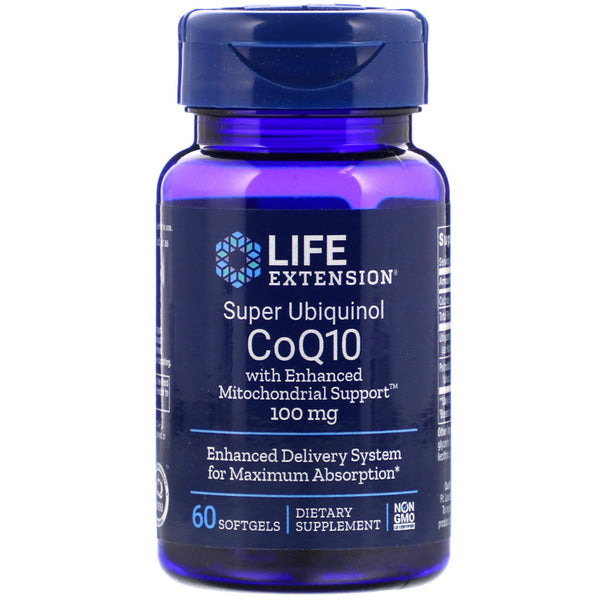 Life Extension, Super Ubiquinol CoQ10 with Enhanced Mitochondrial Support, 100 mg, 60 Softgels - The Supplement Shop