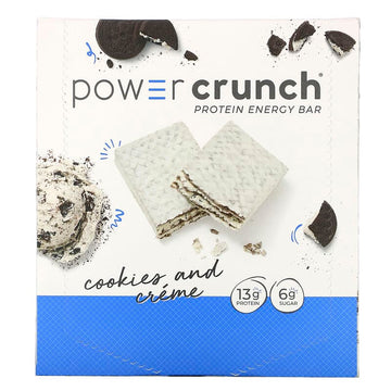 BNRG, Power Crunch Protein Energy Bar, Original, Cookies and Crème, 12 Bars, 1.4 oz (40 g) Each