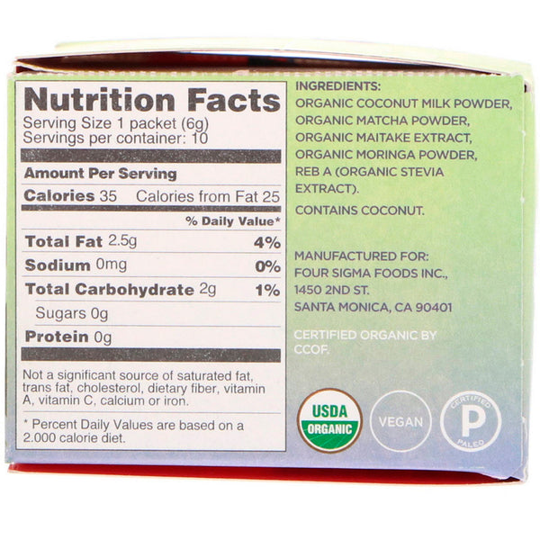 Four Sigmatic, Mushroom Matcha Latte Mix, 10 Packets, 0.21 oz (6 g) Each - The Supplement Shop