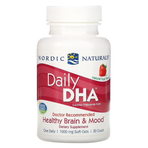 Nordic Naturals, Daily DHA, Natural Fruit Flavor, 1,000 mg, 30 Soft Gels - The Supplement Shop