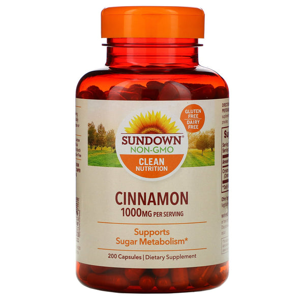 Sundown Naturals, Cinnamon, 1000 mg, 200 Capsules - The Supplement Shop