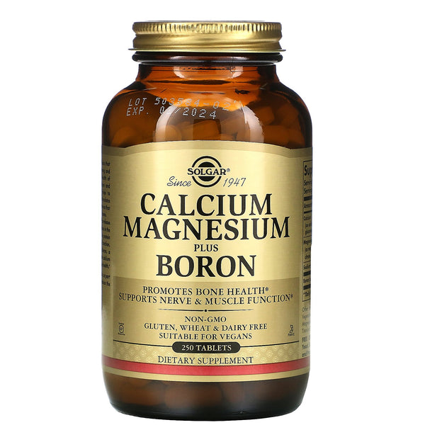 Solgar, Calcium Magnesium Plus Boron, 250 Tablets - The Supplement Shop