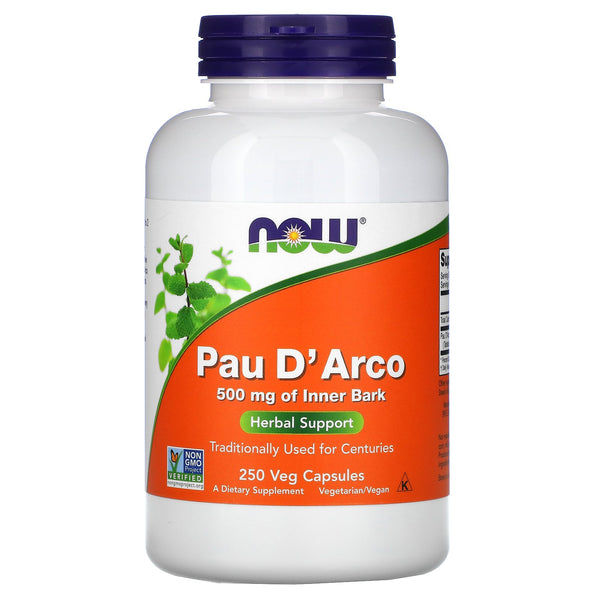 Now Foods, Pau D' Arco, 500 mg, 250 Veg Capsules - The Supplement Shop