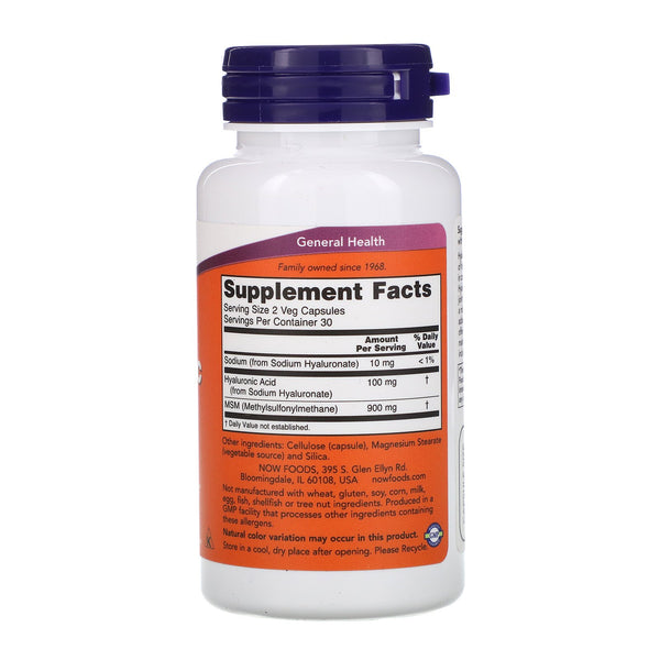 Now Foods, Hyaluronic Acid, 50 mg, 60 Veg Capsules - The Supplement Shop