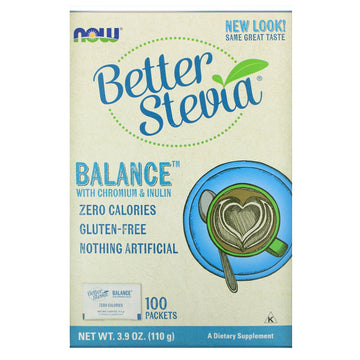 Now Foods, Better Stevia, Balance with Chromium & Inulin, 100 Packets, (1.1 g) Each