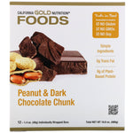 California Gold Nutrition, Foods, Peanut & Dark Chocolate Chunk Bars, 12 Bars, 1.4 oz (40 g) Each - The Supplement Shop