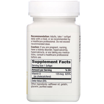 Nature's Way, Vitamin D3 Max, 125 mcg (5,000 IU), 240 Softgels