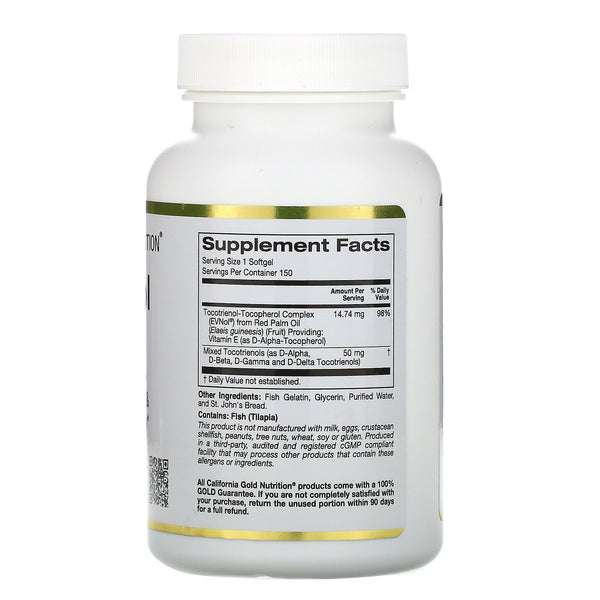 California Gold Nutrition, Tocotrienol Complex, 150 Fish Gelatin Softgels - The Supplement Shop