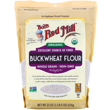 Bob's Red Mill, Organic Buckwheat Flour, Whole Grain, 22 oz (624 g)