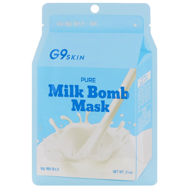 G9skin, Pure Milk Bomb Mask, 5 Masks, 21 ml Each - The Supplement Shop