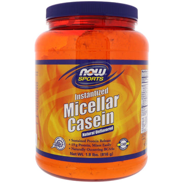 Now Foods, Sports, Micellar Casein, Instantized, Natural Unflavored, 1.8 lbs (816 g)