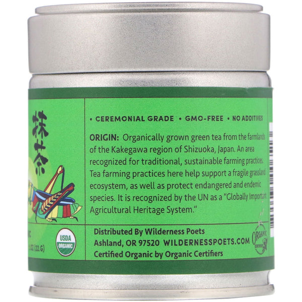 Wilderness Poets, Organic Ceremonial Matcha, 1 oz (22 g) - The Supplement Shop