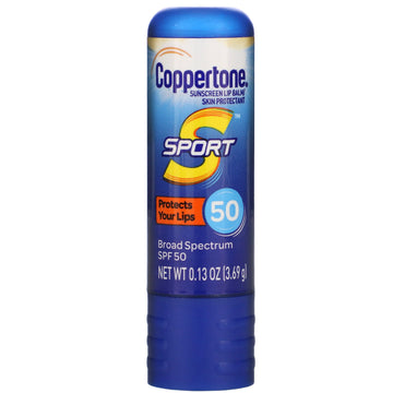 Coppertone, Sport, Sunscreen Lip Balm, SPF 50,  0.13 oz (3.69 g)