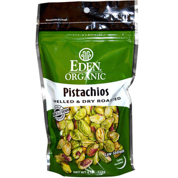 Eden Foods, Organic, Pistachios, Shelled & Dry Roasted, Lightly Sea Salted, 4 oz (113 g)