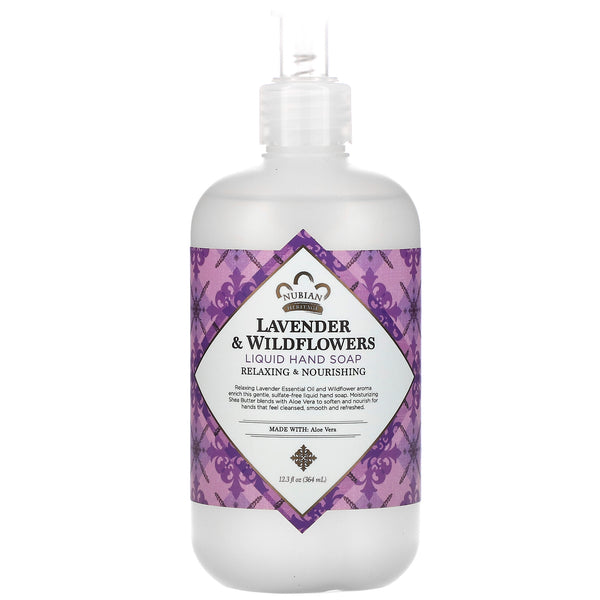Nubian Heritage, Lavender & Wildflowers, Liquid Hand Soap, 12.3 fl oz (364 ml) - The Supplement Shop
