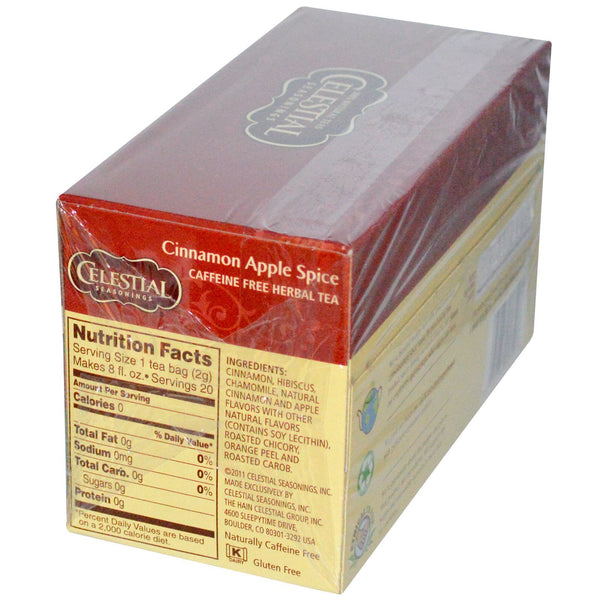 Celestial Seasonings, Cinnamon Apple Spice, Caffeine Free, 20 Tea Bags, 1.7 oz (48 g) - The Supplement Shop