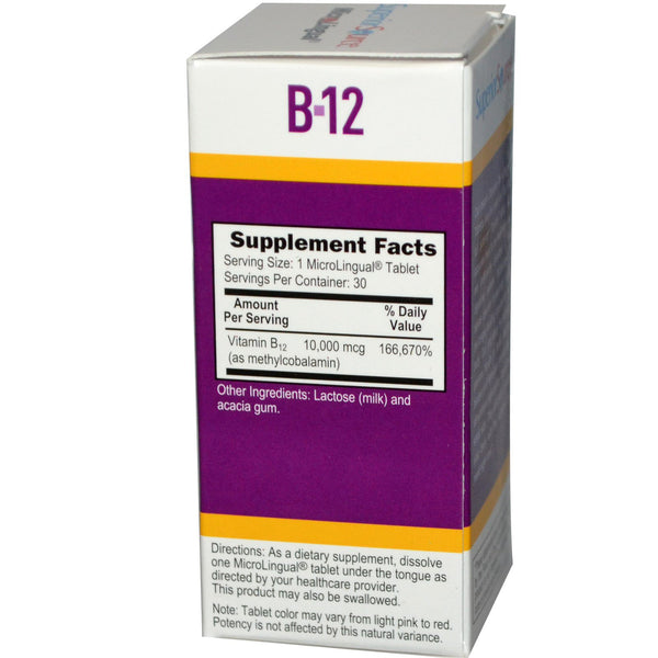 Superior Source, Methylcobalamin B-12, 10,000 mcg, 30 MicroLingual Instant Dissolve Tablets - The Supplement Shop