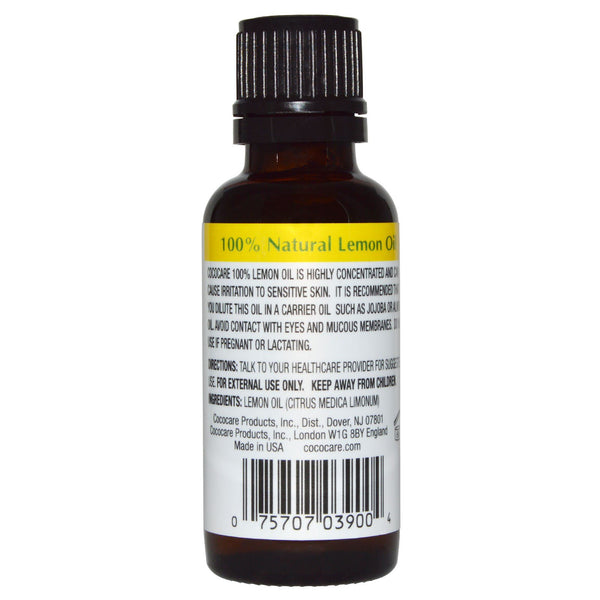 Cococare, 100% Natural Lemon Oil, Citrus Medica Limonum, 1 fl oz (30 ml) - The Supplement Shop