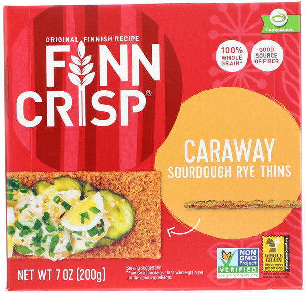 Finn Crisp, Caraway Sourdough Rye Thins, 7 oz (200 g) - The Supplement Shop