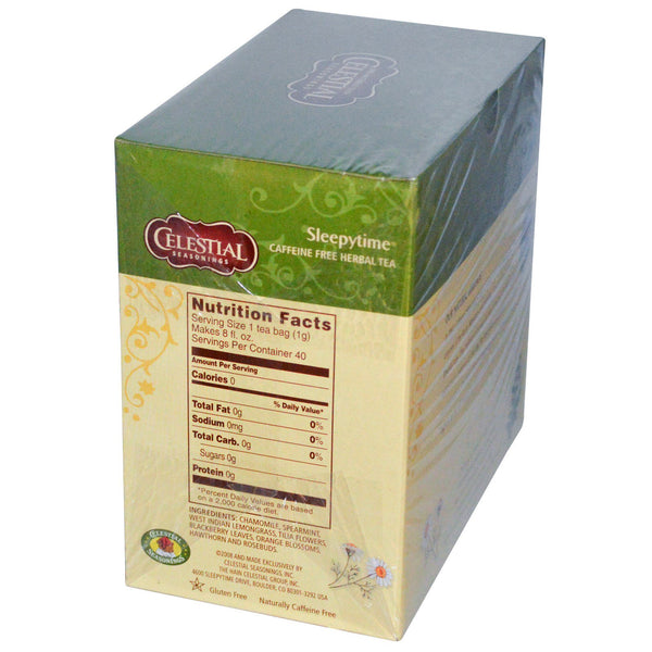 Celestial Seasonings, Herbal Tea, Caffeine Free, Sleepytime, 40 Tea Bags, 2.0 (58 g) - The Supplement Shop