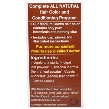 Light Mountain, Natural Hair Color & Conditioner, Medium Brown, 4 oz (113 g)