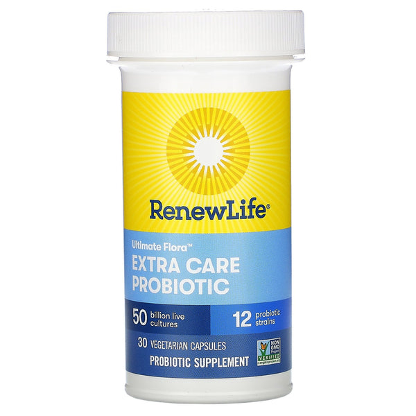 Renew Life, Extra Care, Ultimate Flora Probiotic, 50 Billion Live Cultures, 30 Vegetarian Capsules - The Supplement Shop