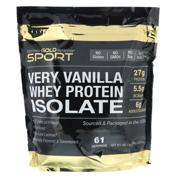 California Gold Nutrition, Very Vanilla Flavor Whey Protein Isolate, 5 lbs (2270 g)