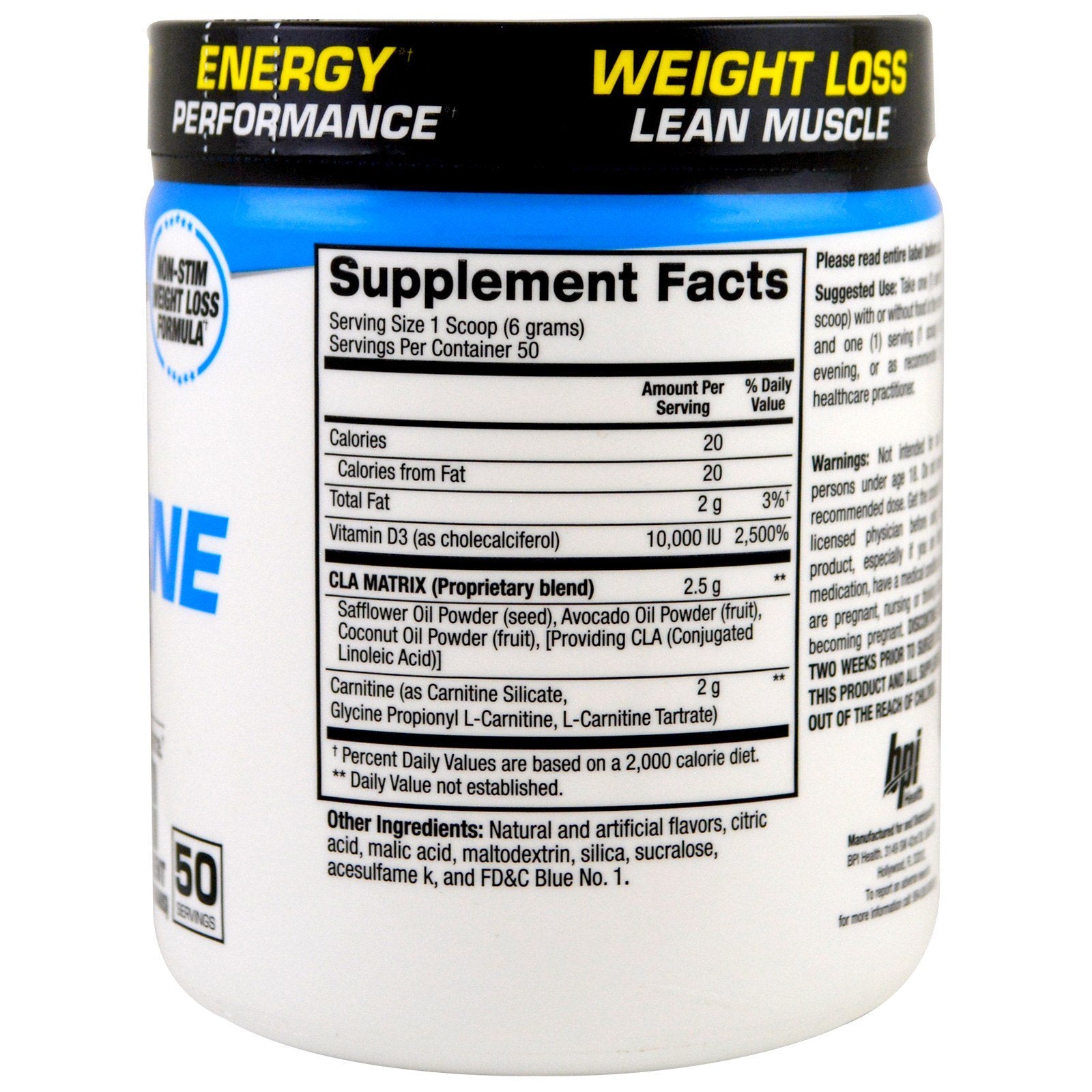 BPI Sports, CLA + Carnitine, Snow Cone, 12.34 oz (350 g) | The Supplement Shop BPI Sports, CLA + Carnitine, Snow Cone, 12.34 oz (350 g) | The Supplement Shop