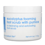 Lather, Eucalyptus Foaming Foot Scrub with Pumice, 4 oz (113 g) - The Supplement Shop