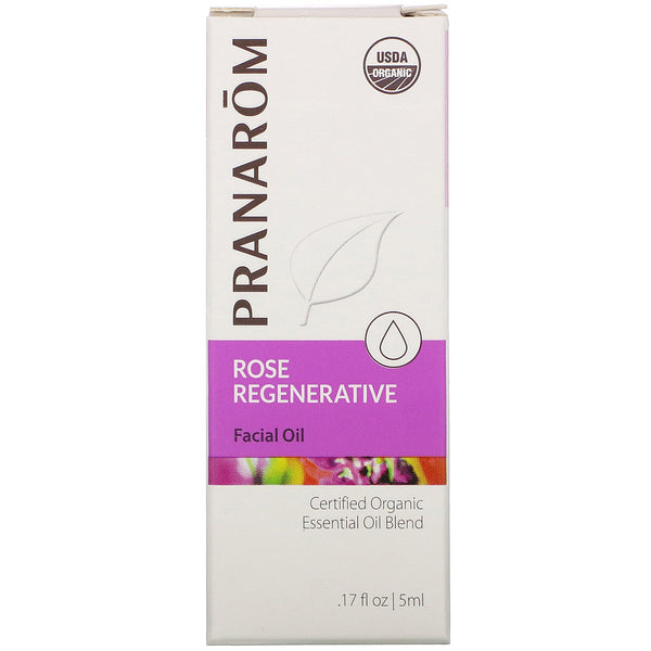 Pranarom, Essential Oil, Rose Regenerative Facial Oil, .17 fl oz (5 ml) - The Supplement Shop