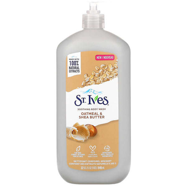St. Ives, Soothing Body Wash, Oatmeal & Shea Butter, 32 fl oz (946 ml) - The Supplement Shop