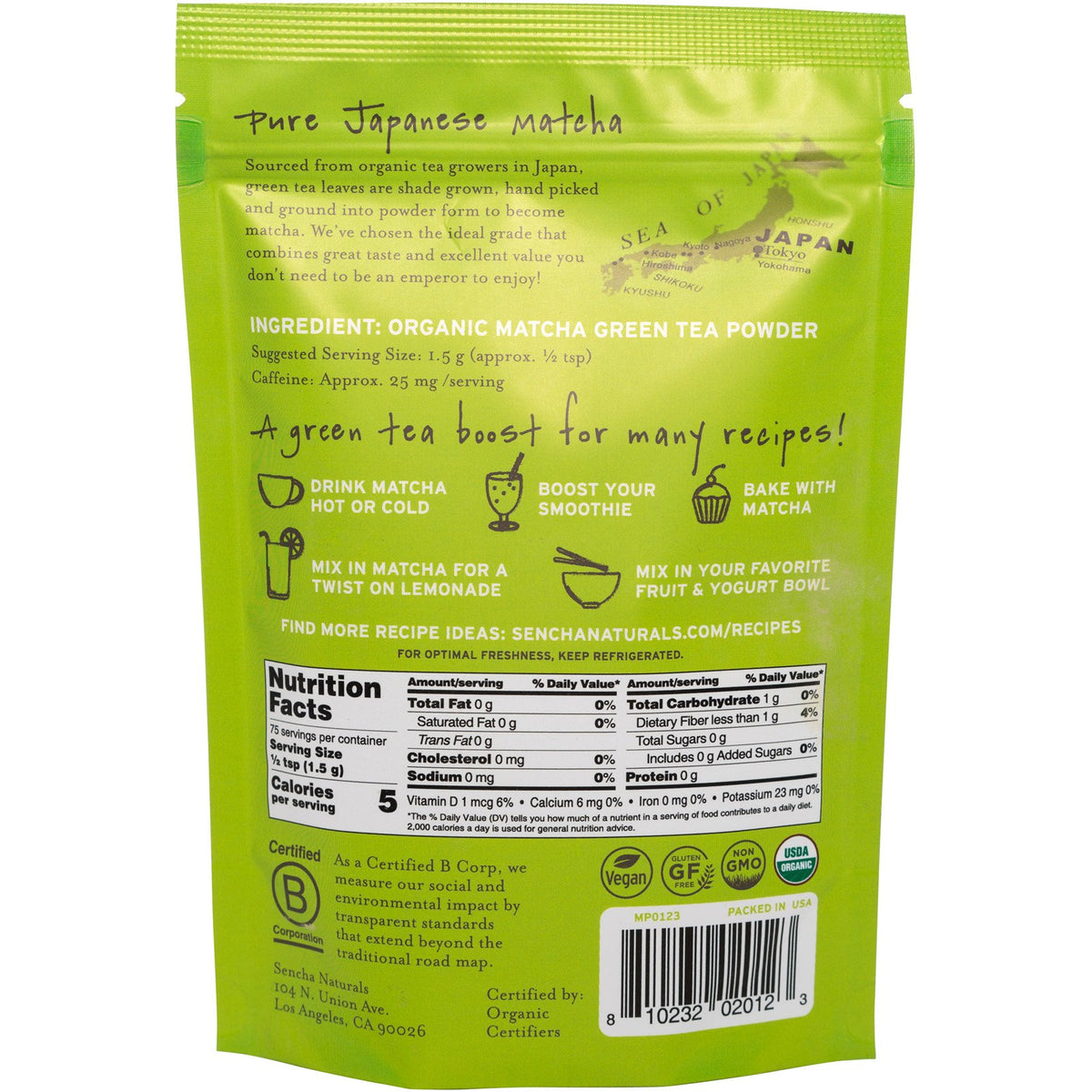 Sencha Naturals, Organic Everyday Matcha™, 100% Japanese Green Tea Pow ...