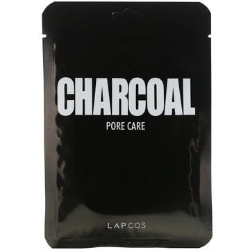 Lapcos, Daily Skin Mask Charcoal, Pore Care, 5 Sheets, 0.84 fl oz (25 ml) Each