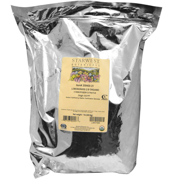 Starwest Botanicals, Organic Lemongrass C/S, 1 lb (453.6 g) - The Supplement Shop