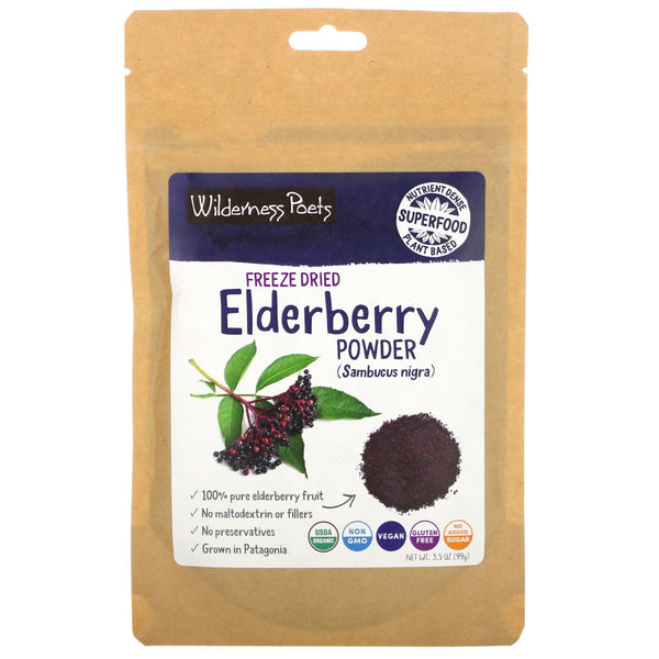 Wilderness Poets, Freeze Dried Elderberry Powder, 3.5 oz (99g) - The Supplement Shop