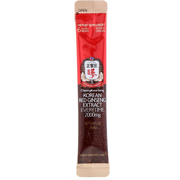 Cheong Kwan Jang, Korean Red Ginseng Extract Everytime, 2000 mg, 10 Sticks, 0.34 fl oz (10 ml) Each - The Supplement Shop