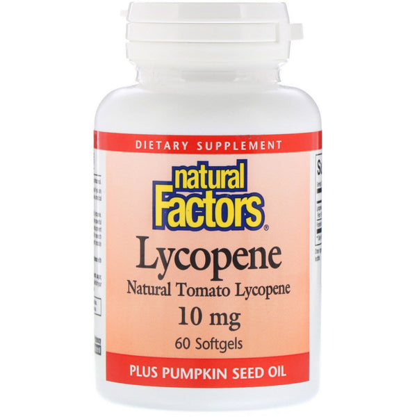 Natural Factors, Lycopene, 10 mg, 60 Softgels - The Supplement Shop
