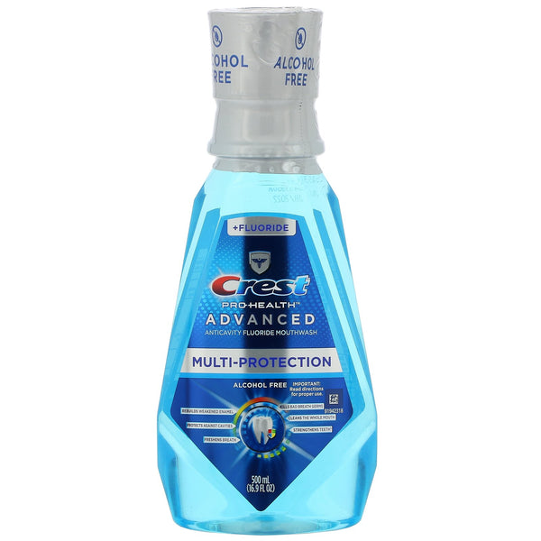 Crest, Pro Health Advanced, Multi-Protection Mouthwash, +Fluoride, Alcohol Free, 16.9 fl oz (500 ml) - The Supplement Shop