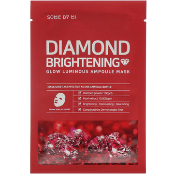 Some By Mi, Glow Luminous Ampoule Mask, Diamond Brightening, 10 Sheets, 25 Each