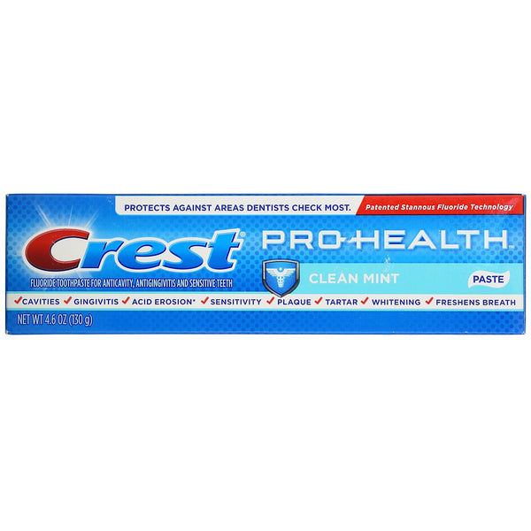 Crest, Pro Health, Toothpaste, Clean Mint, 4.6 oz (130 g) - The Supplement Shop