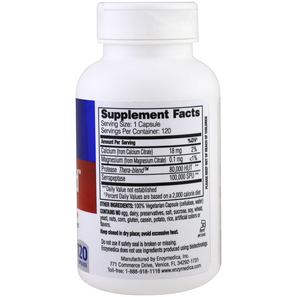 Enzymedica, SerraGold, High Potency Serrapeptase, 120 Capsules - The Supplement Shop