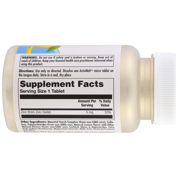 KAL, Zinc, Sweet Lemon, 5 mg , 60 Micro Tablets - The Supplement Shop