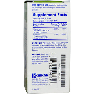 Kirkman Labs, Mycellized Vitamin A Liquid, 1 fl oz (30 ml)