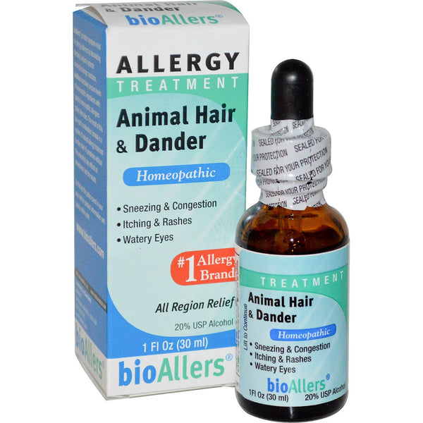 NatraBio, BioAllers, Allergy Treatment, Animal Hair & Dander, 1 fl oz (30 ml) - The Supplement Shop