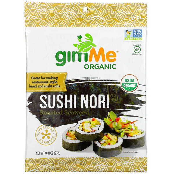 gimMe, Sushi Nori, Roasted Seaweed, 0.81 oz (23 g) - The Supplement Shop